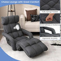 6 Position Adjustable Floor Sofa Bed, Folding Lazy Sofa Chaise Lounger Recliner with Armrests & Footrests for Living Room, Bedroom & Gaming